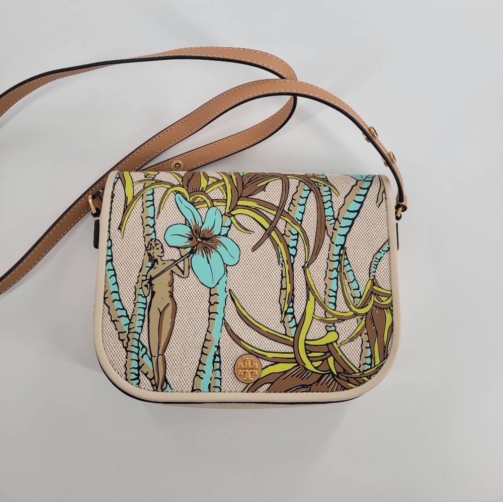 Tory Burch‎ Emerson Cream and Brown Crossbody